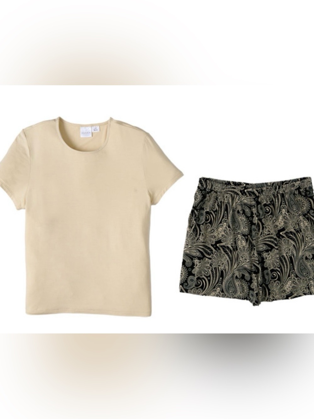 Serra Cream Short Sleeve Pajama Set